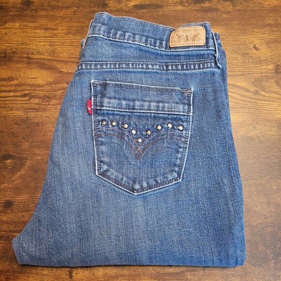 Levi's Jeans 8 S Bootcut 515 Mid Rise Studded Pockets Western Stretch - Picture 3 of 10